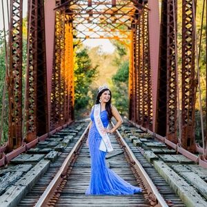 Amazing Jovani blue Pageant Gown